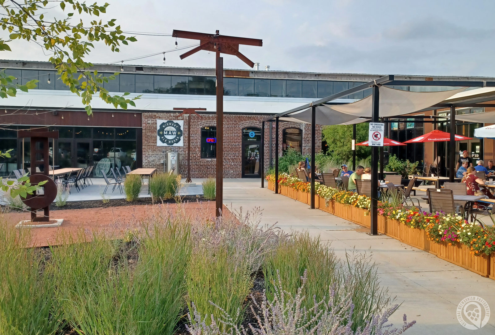 front courtyard of the Midwest Ale Works building