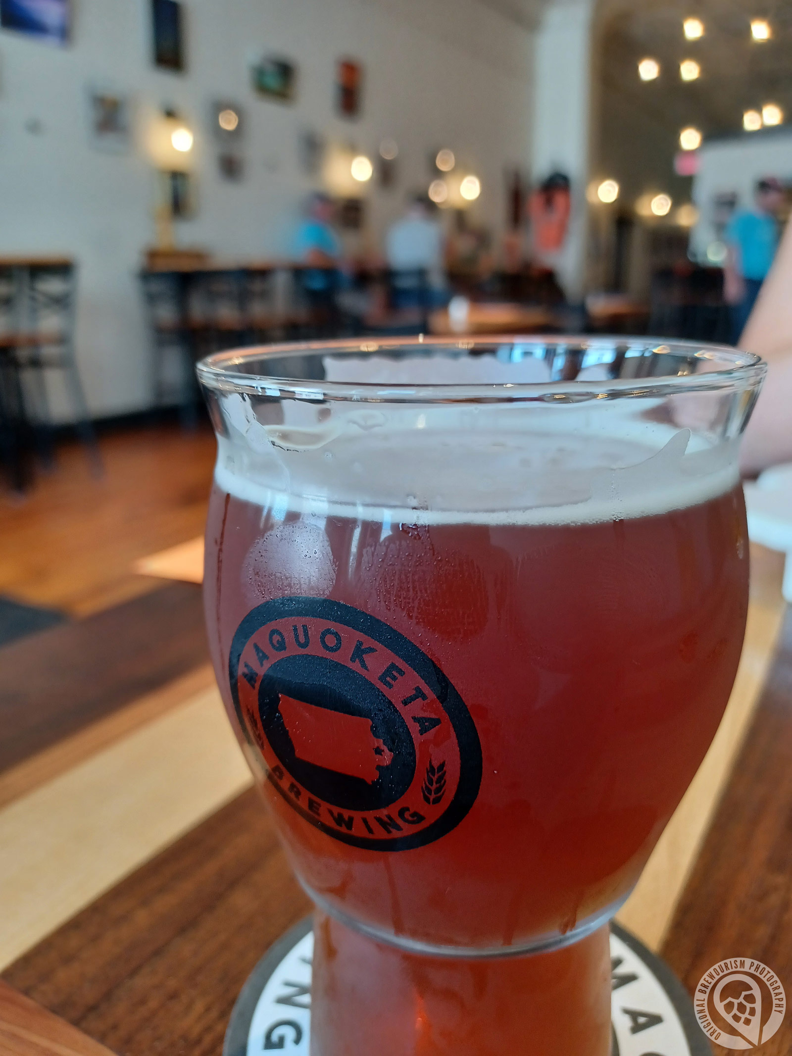 close up photo of a beer from Maquoketa Brewing