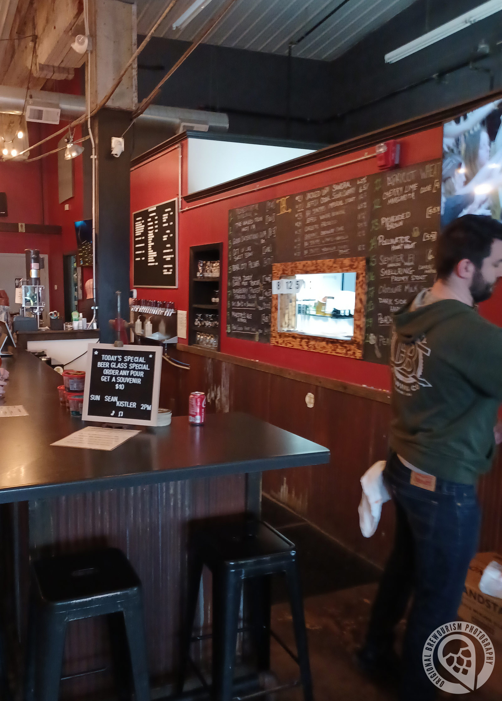 The bar at Contrary Brewing