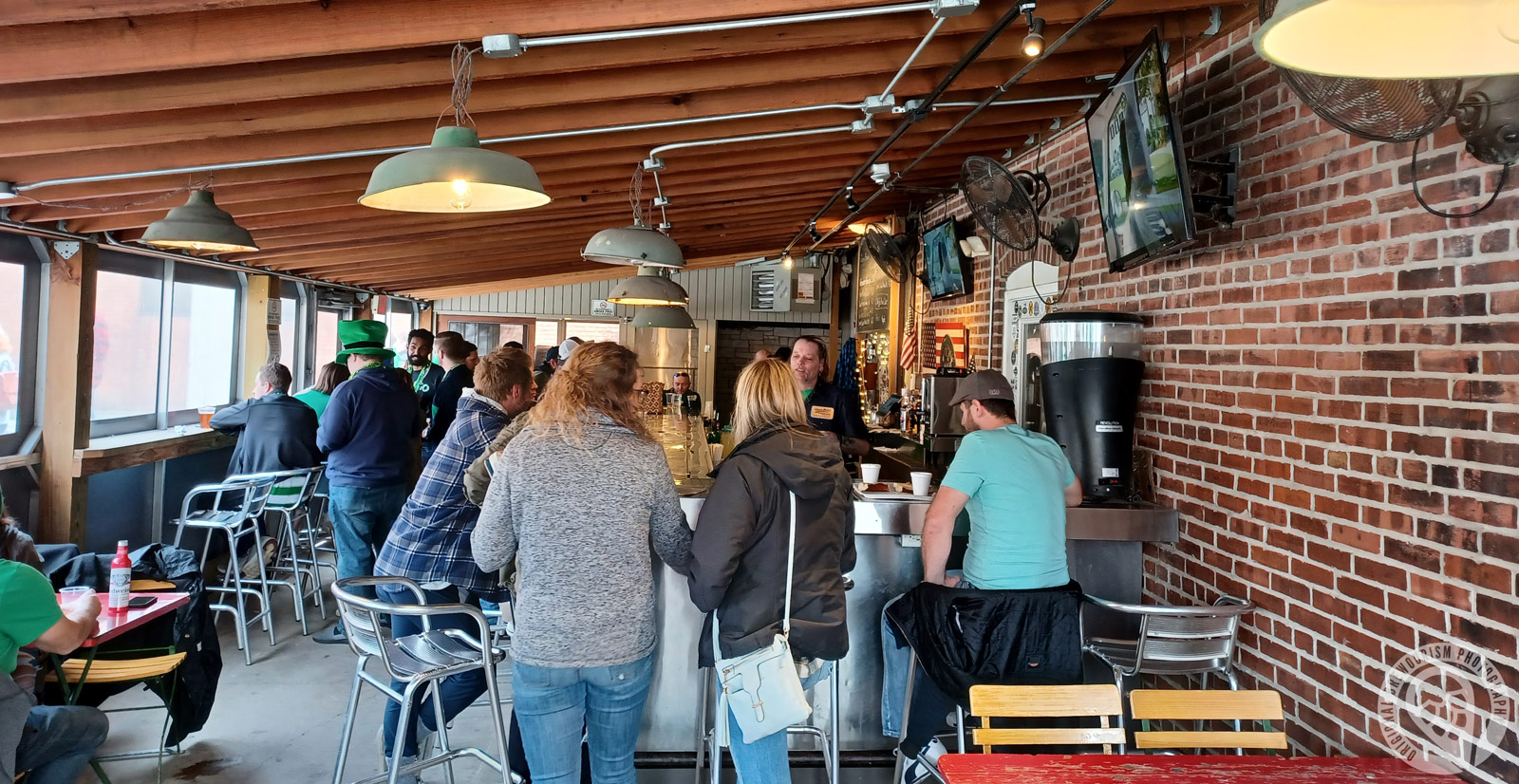 Saint Patrick Day celebration in beer garden at Obed and Isaac